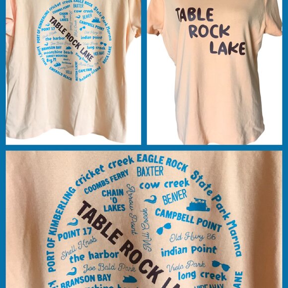 Upcycled Table Rock Lake T-Shirt: Landmarks & Marinas Graphic Tee, Women's XL - Picture 13 of 13